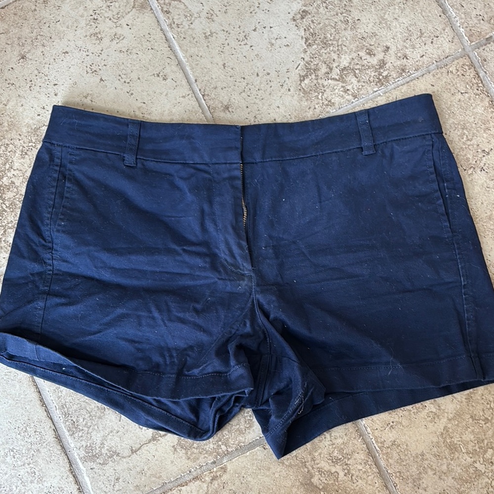 J. Crew High Waist Blue Shorts Classic Chino Style